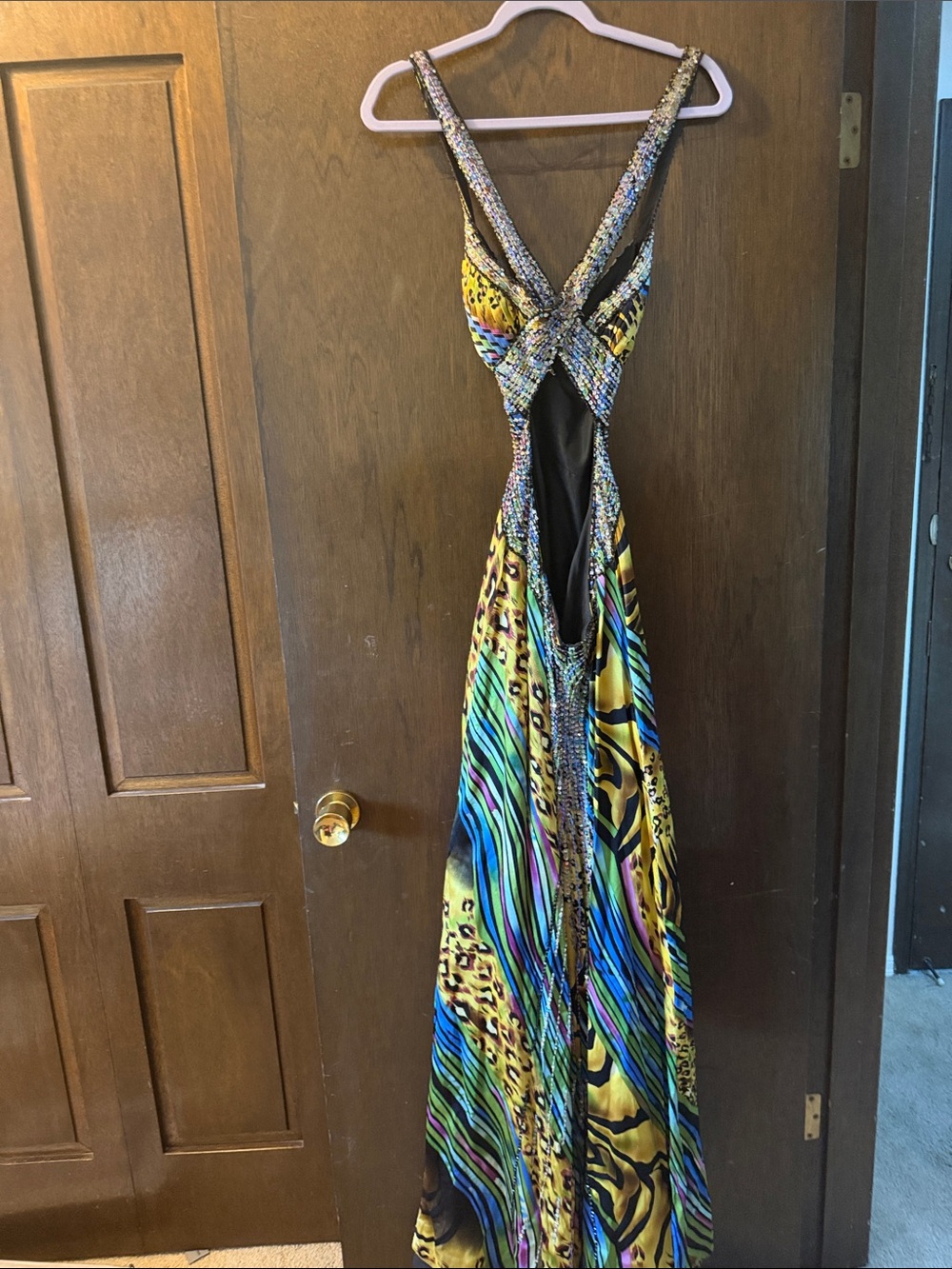 Cache Yellow, Blue, Green and Purple Printed Maxi Dress - Picture 5 of 8